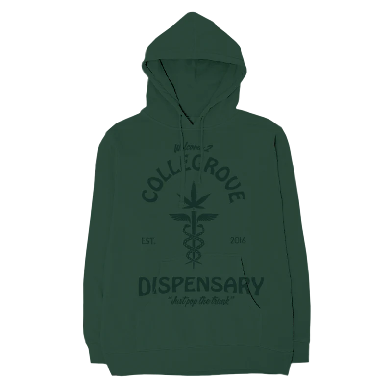 Collegrove Dispensary Hoodie on Forest Green