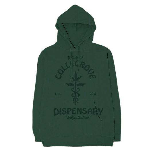 Collegrove Dispensary Hoodie on Forest Green